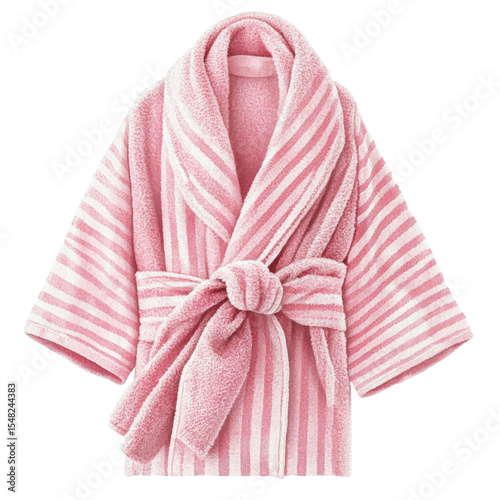 Soft Pink Striped Bathrobe for Relaxation and Comfort in Cozy Home Environment for Spa Indulgence and Leisure Time Bathing Experience