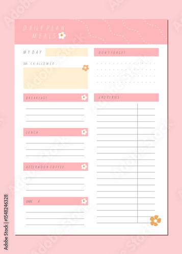 Day Plan Meals Pink