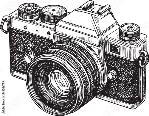 Vintage Photography Equipment Engraving
