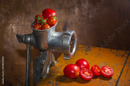 Grinding tomatoes photo