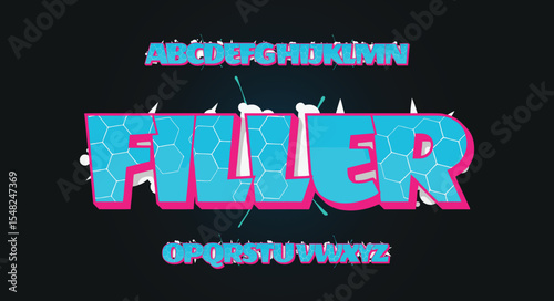 Filler, Graffiti font text effect, spray and street text style	
