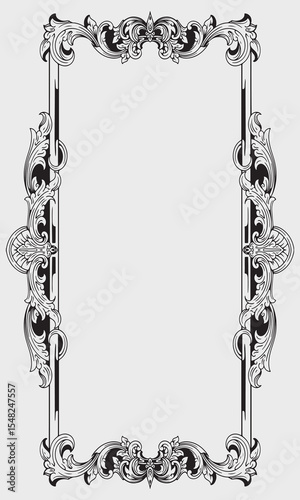 vintage frame with floral ornament