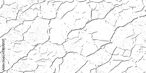"Dry cracked earth texture in black and white. Abstract natural background for drought, climate change, or grunge effect use in design, illustration, and environmental concept projects"