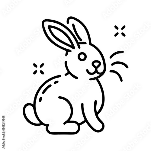 Cartoon rabbit icon with cheerful expression for World Chocolate Day  
