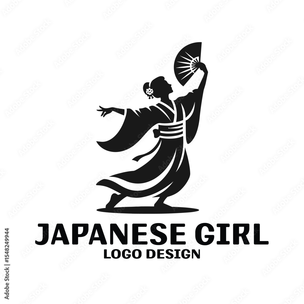 Fototapeta premium Japanese Girl Vector Logo Design