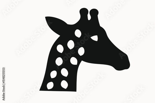 Elegant Giraffe Head Silhouette A Simple, Stylish Vector Illustration