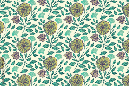 seamless cotton flower sketch pattern with modern botanical lines and abstract styling for women wear and wrapping sheets

