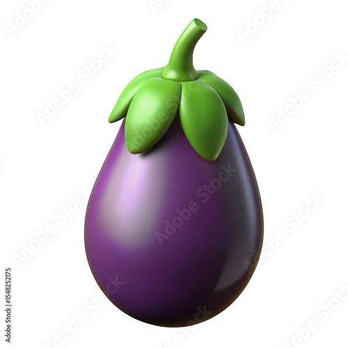 3d rendered cartoon eggplant on a black background