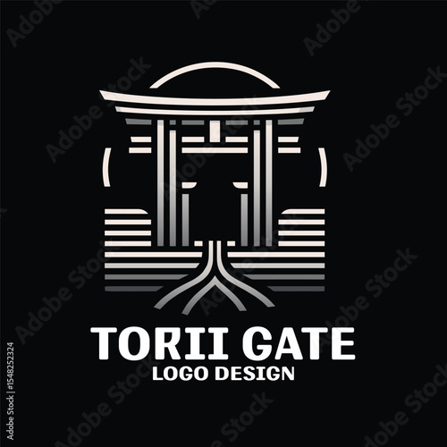 Torii Gate Vector Logo Design