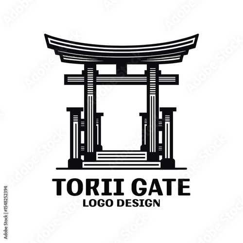Torii Gate Vector Logo Design