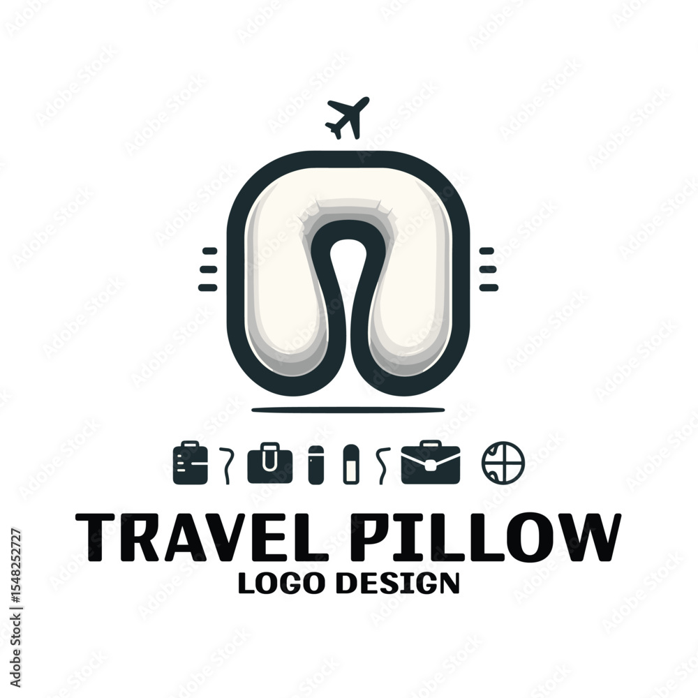 Fototapeta premium Travel Pillow Vector Logo Design