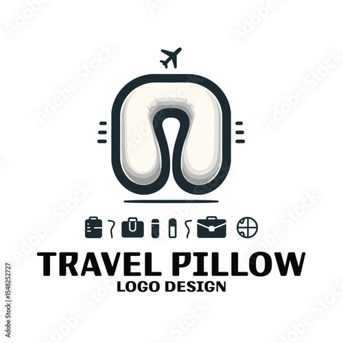 Travel Pillow Vector Logo Design
