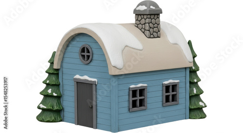 Isolated Winter Cabin