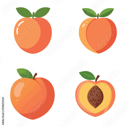 A peach vector design illustration | Fully white background, good and clean design and eye catching design.
