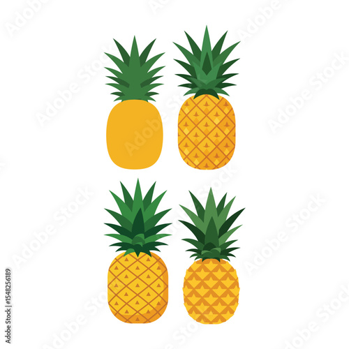 A pineapple vector design illustration | Fully white background, good and clean design and eye catching design.