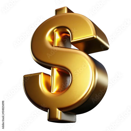 3d rendered golden dollar sign on black background