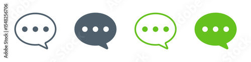 chat message speech bubble icons with typing dots, chat or messaging icons. for chatting, communication apps, social media, web app interfaces. Colorful set