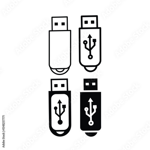 A pen drive vector design illustration | Fully white background, good and clean design and eye catching design.