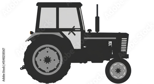 Isolated Tractor Silhouette