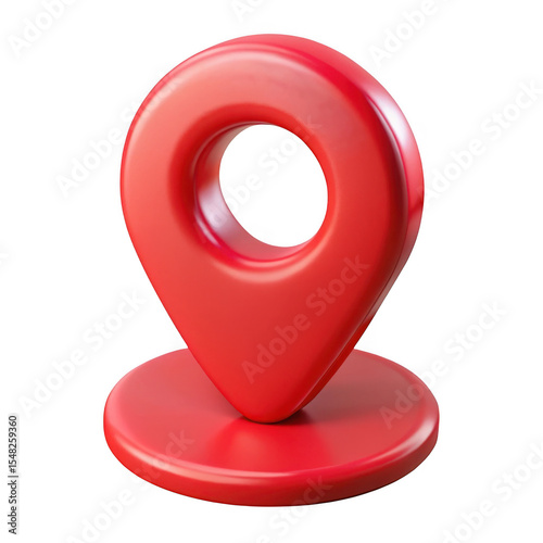 3d rendered crimson location marker on a circular base