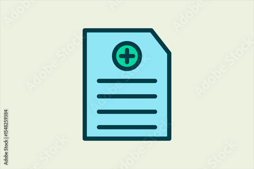 Add Document icon. icon related to UI elements. suitable for web site, app, user interfaces,element, printable etc. flat line icon style. simple vector design editable