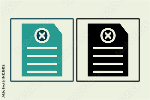 Delete Document icon. icon related to UI elements. suitable for web site, app, user interfaces,element, printable etc. solid icon style. simple vector design editable