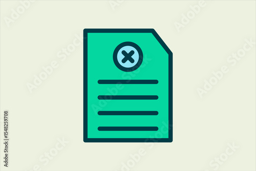 Delete Document icon. icon related to UI elements. suitable for web site, app, user interfaces,element, printable etc. flat line icon style. simple vector design editable