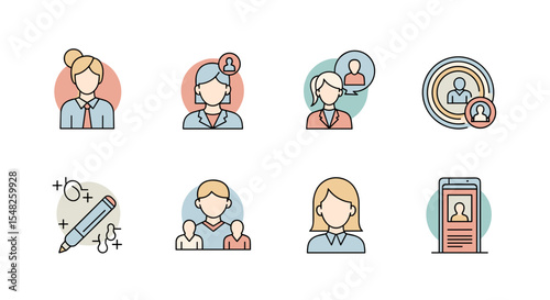 User profile avatars vector design for social media platform and business team member presentation icon set
