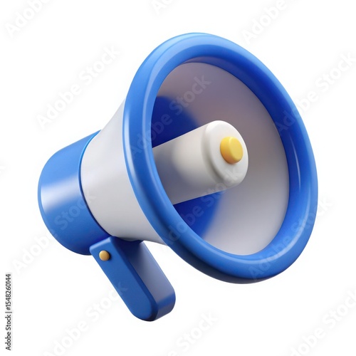 Vibrant Blue Megaphone Icon for Marketing
