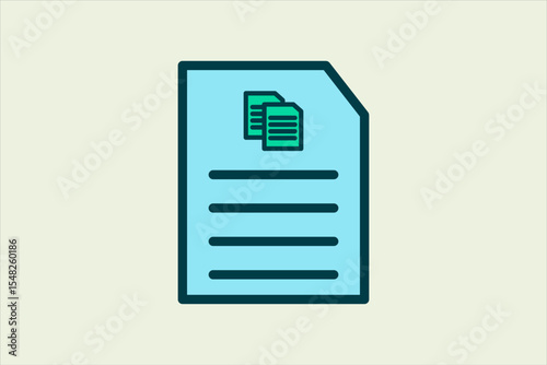Copy Document icon. icon related to UI elements. suitable for web site, app, user interfaces,element, printable etc. flat line icon style. simple vector design editable