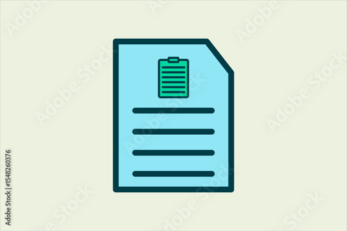 Paste Document icon. icon related to UI elements. suitable for web site, app, user interfaces,element, printable etc. flat line icon style. simple vector design editable