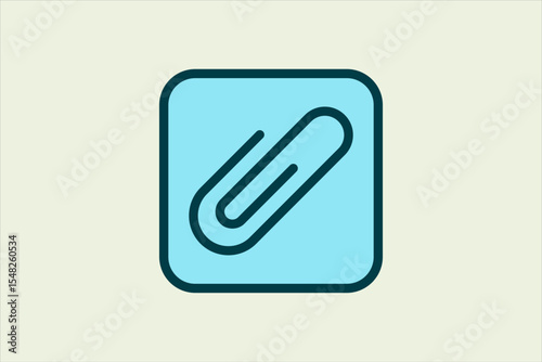 Attachment icon. icon related to UI elements. suitable for web site, app, user interfaces,element, printable etc. flat line icon style. simple vector design editable