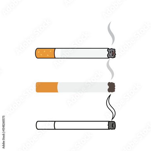A cigarette vector design illustration | Fully white background, good and clean design and eye catching design.