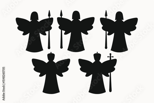 Silhouette Angel Set Six Unique Designs for Crafts and Art