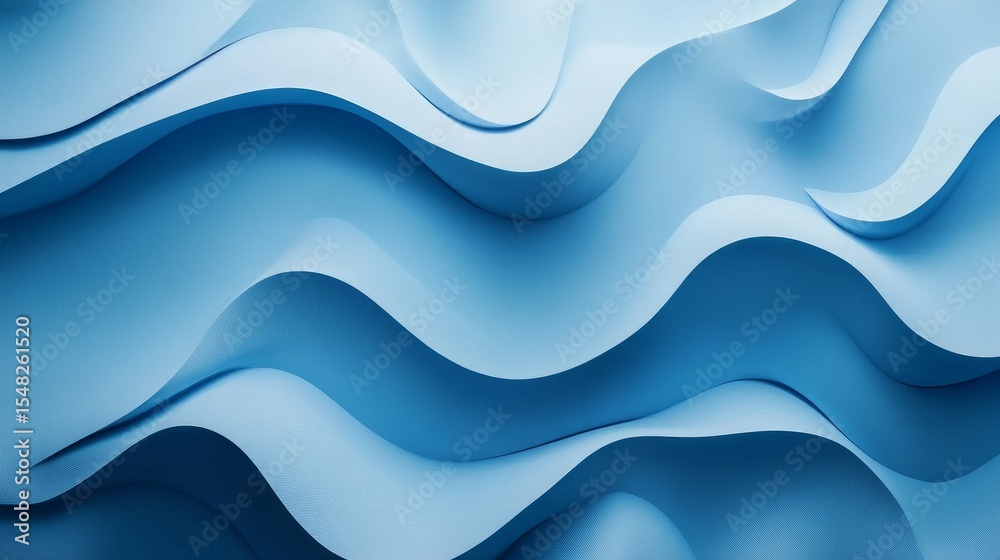 Obraz premium Abstract blue wave layers creating a serene flowing texture background