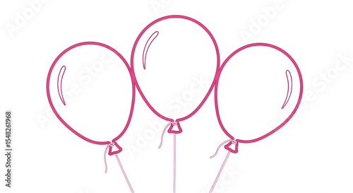 Isolated Pink Balloons Icon