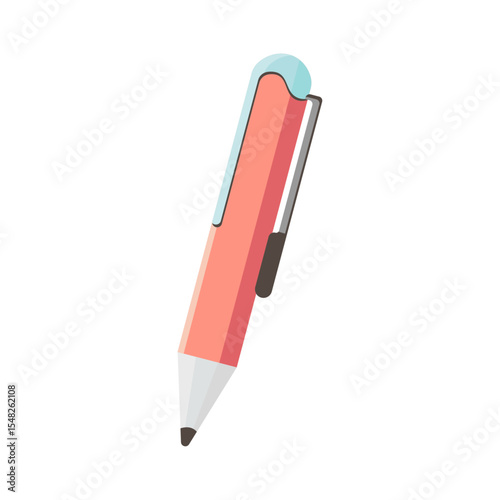 Vector illustration of a ballpoint pen on white background – ideal for back to school designs, children’s education, office and business stationery, seasonal marketing materials, and knowledge day 