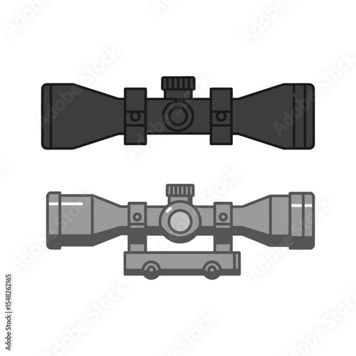 A sniper scope vector design illustration | Fully white background, good and clean design and eye catching design.