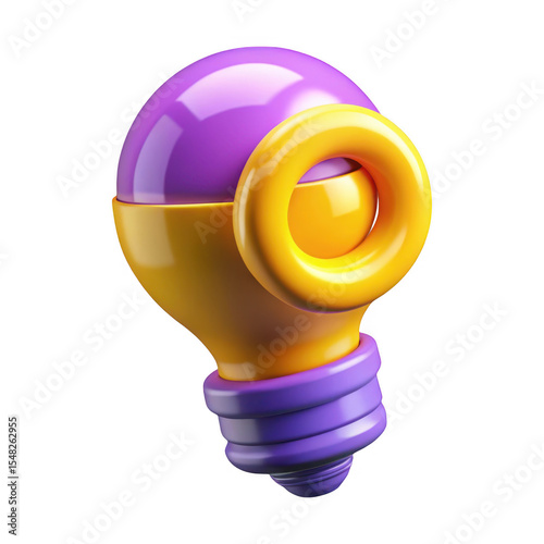 3d rendered abstract lightbulb with circular accent