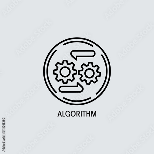 Algorithm icon vector design, Analysis data engineering sign, Technology and AI concept symbol