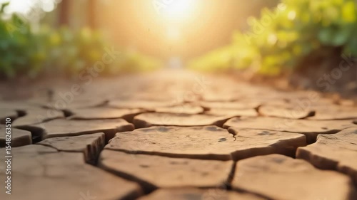 Cracked dry earth with natural textures and earthy tones in a desert-like setting