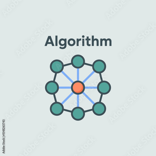 Algorithm icon vector design, Analysis data engineering sign, Technology and AI concept symbol