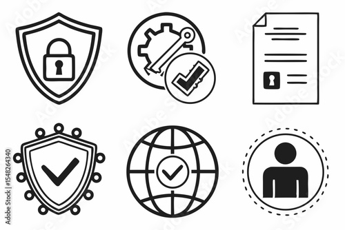 Security and network icons show protection and user verification
