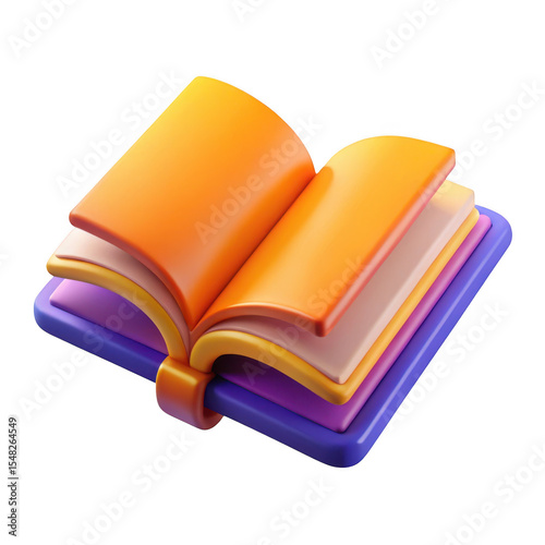 3d rendered open book with vibrant pages