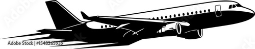Airplane illustration set, silhouette of the airplane