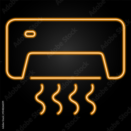air conditioner neon sign, modern glowing banner design, colorful modern design trends on black background. Vector illustration.