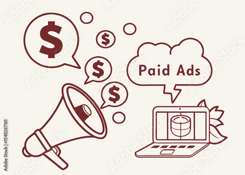  Dollar Sign Surrounded by Social Media Icons Representing Digital Marketing and Monetization”