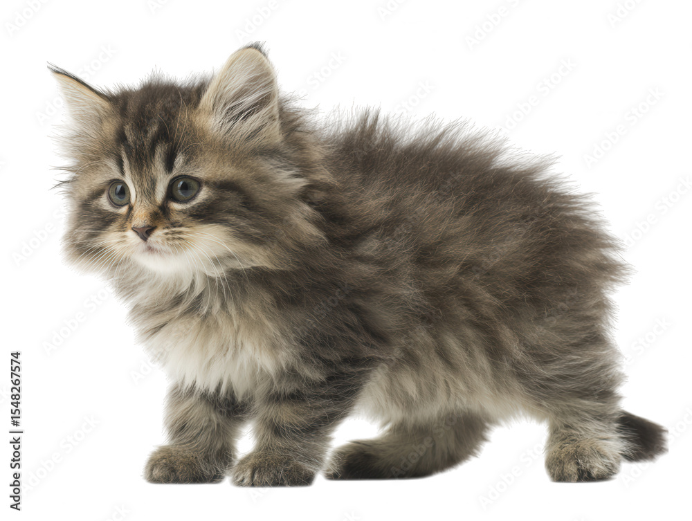 Obraz premium Adorable Fluffy Kitten, Cute Baby Cat Photo