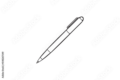 Pen silhouette on white background.