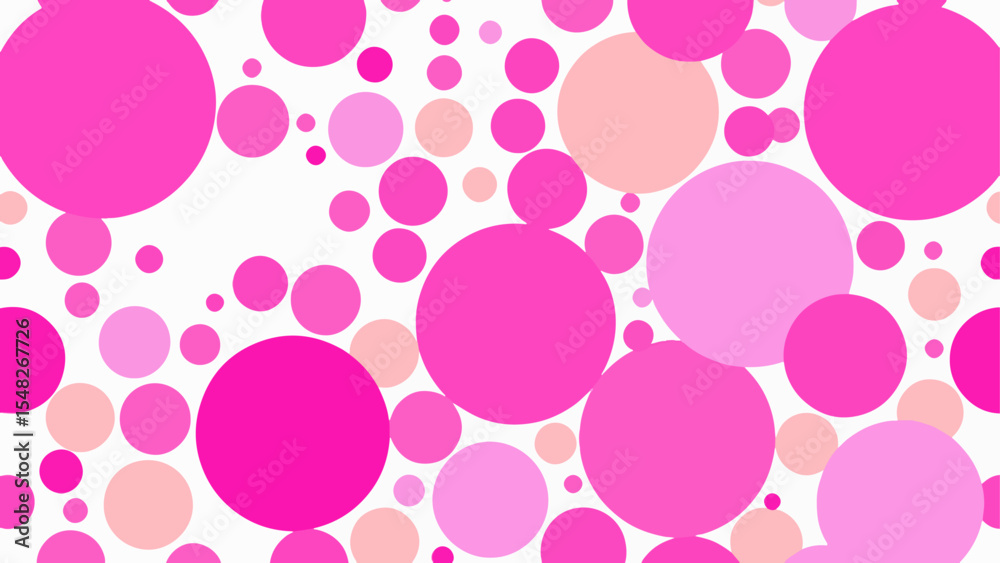 Pink polka dots pattern, Pink polka dot background white background Vector